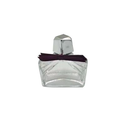 Polygon glass bottle ribbon perfume bottle spray pump