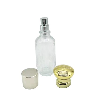 Vertical stripes custom perfume glass bottle spray cover