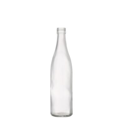 Cheap round shape high quality 500 ml empty clear glass beer bottles with screw