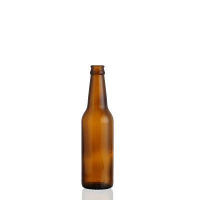 Wholesale empty hot sale 330ml brown custom logo beverage bottle glass beer bottles 