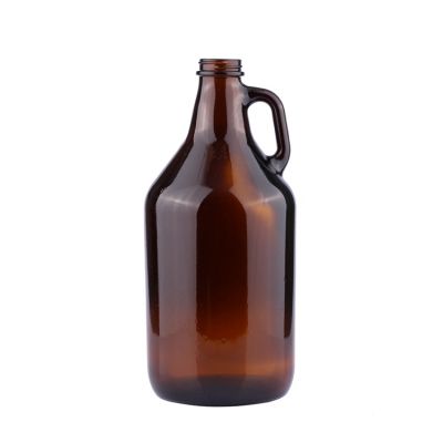 High quality good price big size 2 liter amber empty glass beer bottle with screw