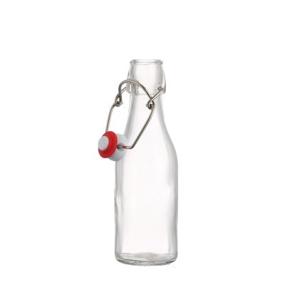 Hot sale Swing top clear Beer Glass Bottles 250ml top glass beer bottle 