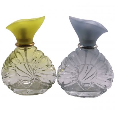 100ML Professional brand custom empty perfume bottles with fire shape cap 