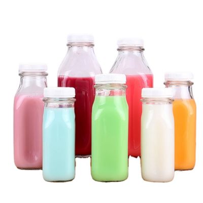 16oz 500ml Square Glass Fresh Milk Bottle With Screw Cap 