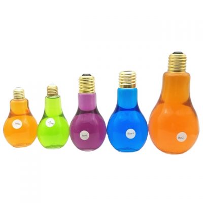 150ml 200ml 300ml 500ml 700ml 800ml OEM Lamp Bulb Shape Beverage Glass Bottle 