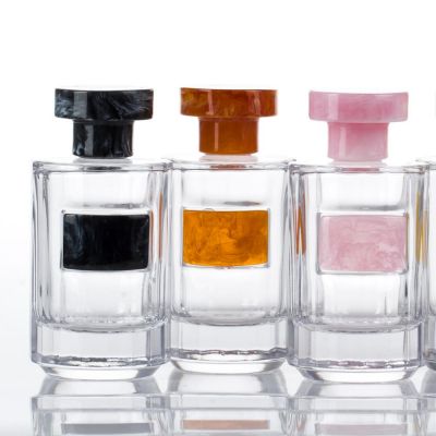High quality 100ml glass perfume bottle with plastic cap 