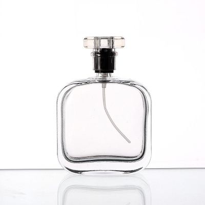 Wholesale High Quality 100ml Empty Square Thicken Glass Perfume Liquid Cosmetic Spray Bottle Transparent Glass Perfume Bottle 