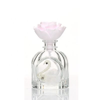 Empty 100ml Different Engraving Round Clear Reed Aroma Oil Diffuser Bottle