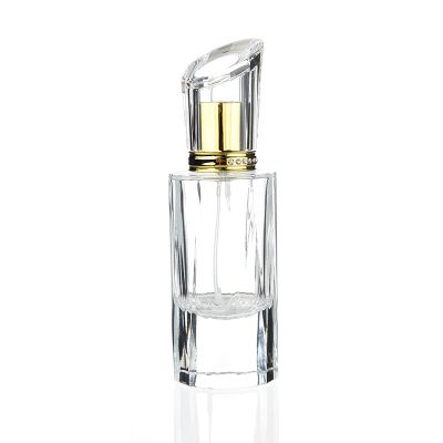 High quality luxury fancy empty transparent 50ml glass fragrance bottle mist spray perfume bottle custom logo 