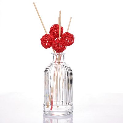 200ml Clear Empty Decorative Glass Aroma Reed Diffuser Bottle With Glass Lid