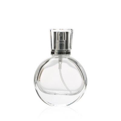 Fancy Round Clear Crystal Container Perfume Container Glass 25ml Perfume Spray Bottle Glass