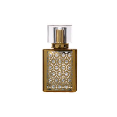 New design personal care empty luxury printing spray bottle fragrance diffuser 50ml perfume bottle gold glass bottle 