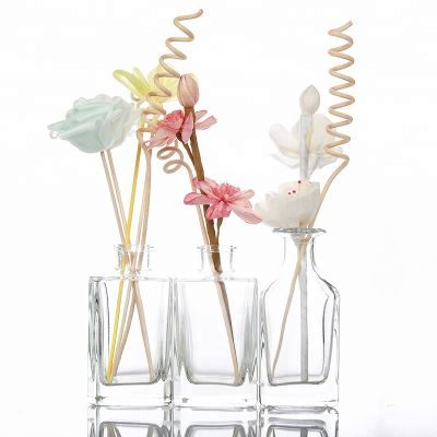 Wholesale 200ml Square Transparent Glass Diffuser Bottles For Reed 