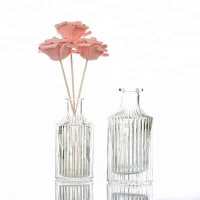 150ml 200ml Stripe Diffuser Bottle Glass Aroma Reed Diffuser Bottle 