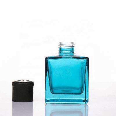 Luxury 200ml Square Shape Glass Diffuser Bottles With Aluminum Cap 