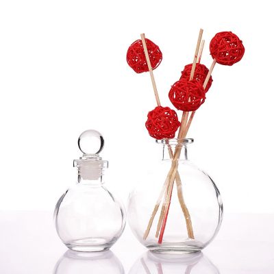 Ball Shape 100ml 180ml 300ml Glass Room Diffuser Bottle With Glass Stopper