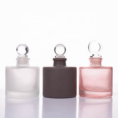 Frost Aromatherapy Diffuser Glass Bottle With Glass Ball Stopper Wholesale 