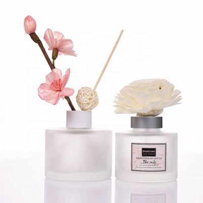 Cylinder Shape Frosted 160ml Diffuser Glass Bottle With Reed Sticks 