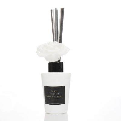 Empty Reed Diffuser Glass Bottle 100ml Cone Shape With Cap Dried Flower Reed Diffuser Set 