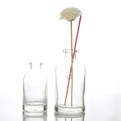 Cylindrical round glass 130 ml diffuser glass perfume bottle with hole 