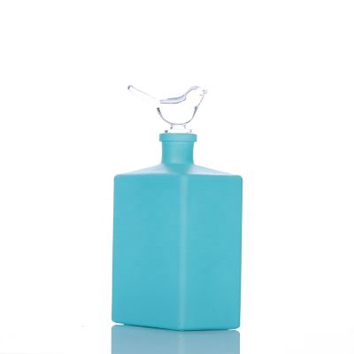 Wholesale 500ml 17oz Flat Square Colorful Empty Aroma Reed Diffuser Glass Bottle 
