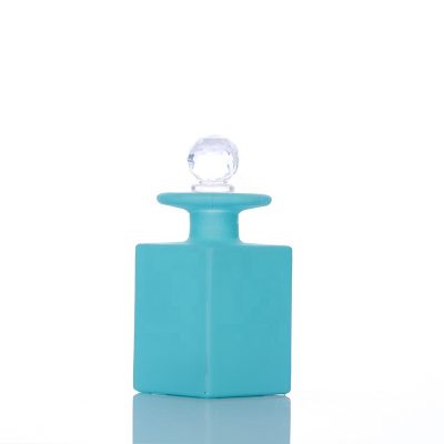 150ml Square shaped Printed Color Empty Aroma Oil Diffuser Glass Bottle with Reed Stick 