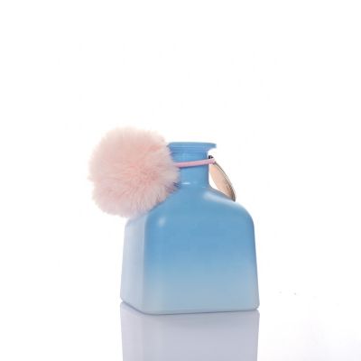 Square Bottom 180ml Blue Reed Diffuser Bottle Aromatherapy Bottle With Rattan Sticks 