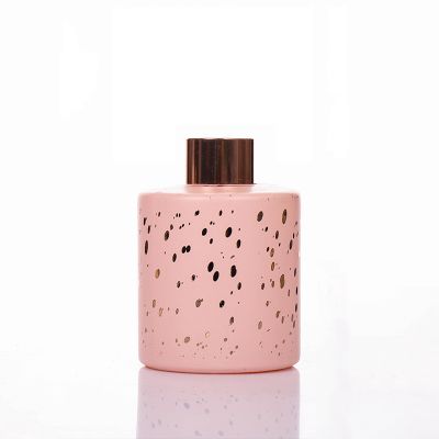 Home Decorative 150ml printing pink cylindrical reed diffuser glass bottle 