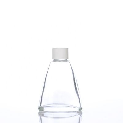 Flat Triangle Shape Aroma Empty Reed Diffuser Glass Bottle 120ML With Lid 