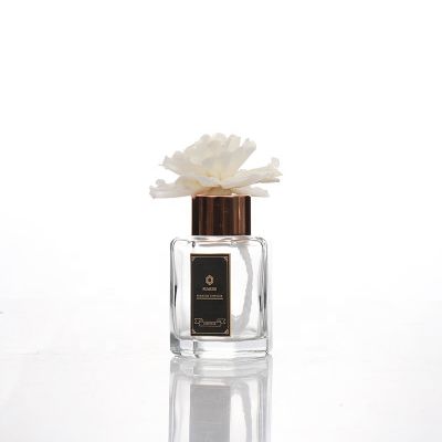 Luxury empty 70ml octagonal shaped glass perfume reed diffuser bottles with screwcap 