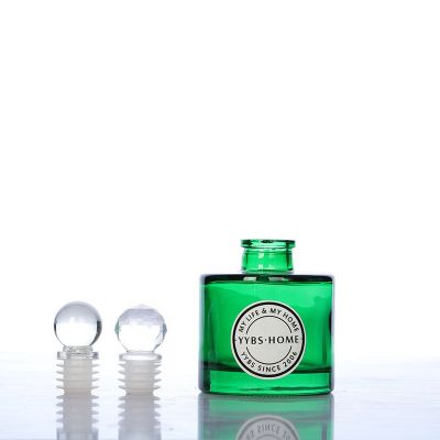Wholesale 100ml green cylindrical glass bottles reed diffuser bottles 