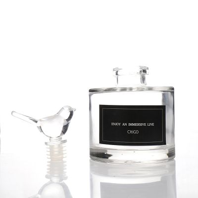 340ml Large Capacity round Shaped Empty Fragrance Bottles Clear Aroma Diffuser Bottle Glass 