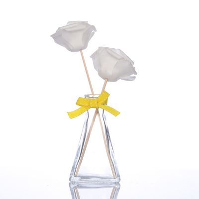 High quality 100ml cone shaped Bottom square aroma reed diffuser glass bottle