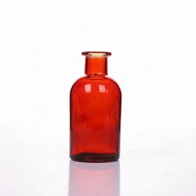 Factory Sale Empty Round Glass Perfume Red Diffuser Glass Bottle 