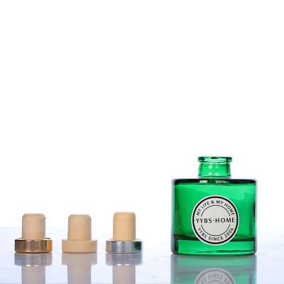 100ml green glass perfume luxury diffuser bottle round aroma diffuser glass bottle 