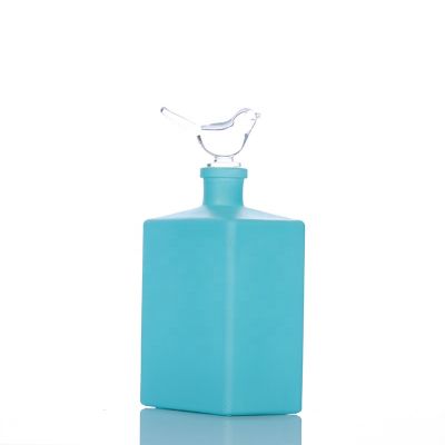 Wholesales Home Decorative 500ml Large Capacity matte blue Bottles Reed Diffuser Glass Bottle 