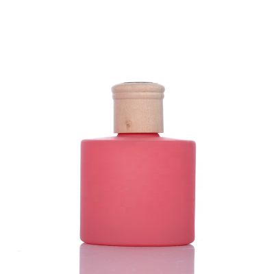 High quality 200ml cylindrical matte red empty reed diffuser glass bottles 