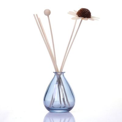 Factory wholesale 120ml water droplet shaped high quality empty gray diffuser glass bottle 