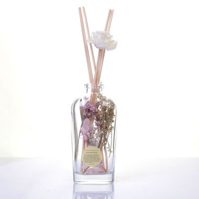 home office fragrance empty round perfume reed aroma diffuser glass bottle 