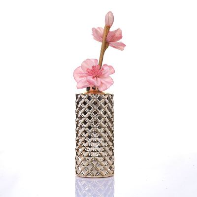 Luxury 150ml electroplating golden color perfume aroma diffuser glass bottle