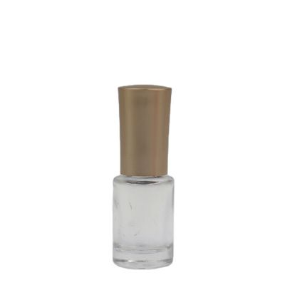 High quality empty custom clear empty mini 8ml nail polish glass bottle with gold cap 