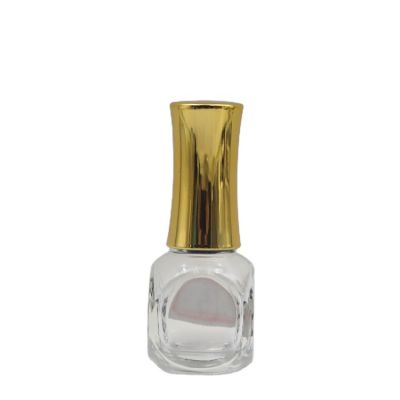 Fast delivery special 13.5ml square clear nail polish glass bottles with brush and cap 