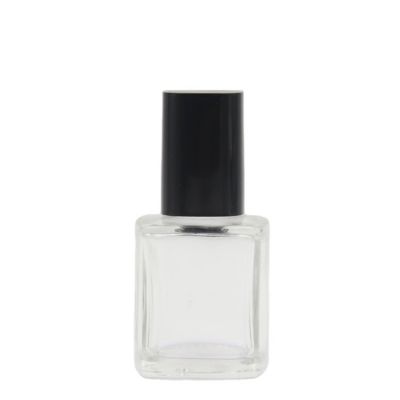 Fashionable 18ml clear square nail polish glass bottle with brush and cap 