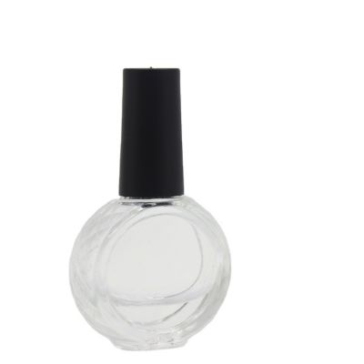 Wholesale special 10.5ml clear nail polish glass bottles with brush cap