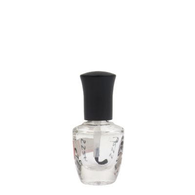 Wholesale free sample 8ml mini custom clear nail polish glass bottle with cap and brush 