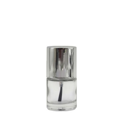 Fast delivery 9ml clear cylindrical nail polish bottles empty glass bottle with brush and caps 