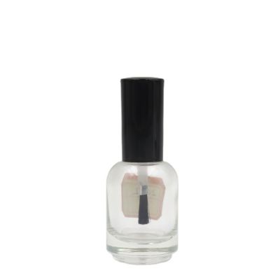 Wholesale high quality 16ml clear empty custom nail polish glass bottle with cap 
