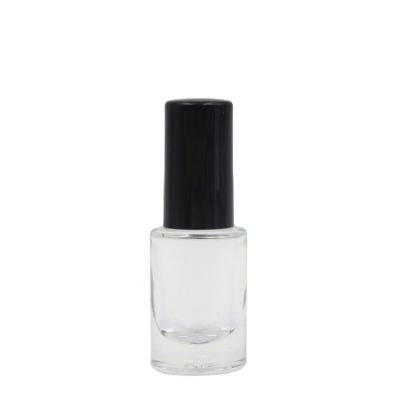 Round 6ml clear nail polish bottles empty glass bottle with brush and caps 