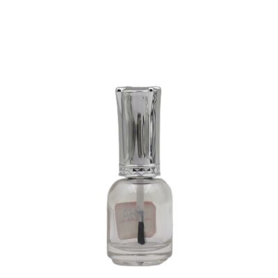 Wholesale 12ml empty clear custom nail polish glass bottle with cap and brush