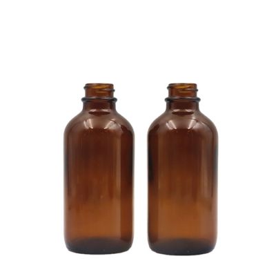 High quality 30ml 60ml 120ml amber round boston syrup glass bottle 